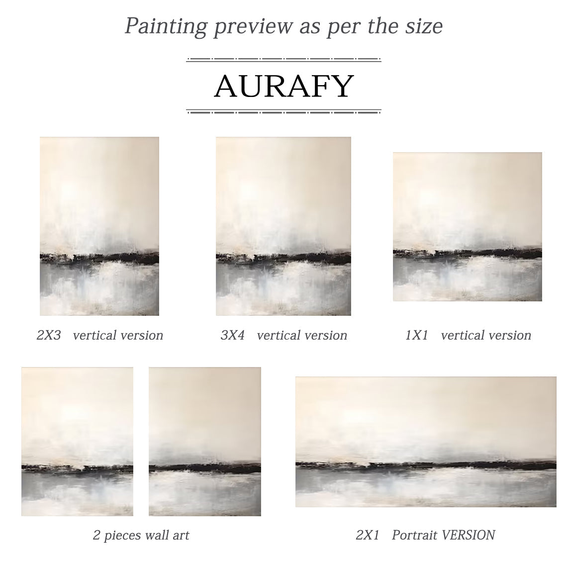 Minimalist Beige Gray Abstract Wall Art for Modern Living Room-AURA183