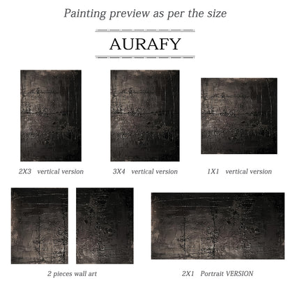 Black Textured Abstract Wall Art for Modern Living Room Decor AURA192