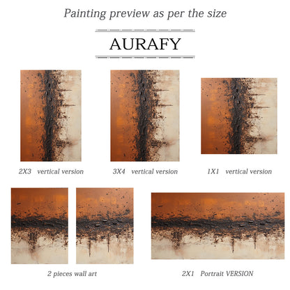 Wabi Sabi Brown Beige Abstract Textured Wall Art Decor -AURA184