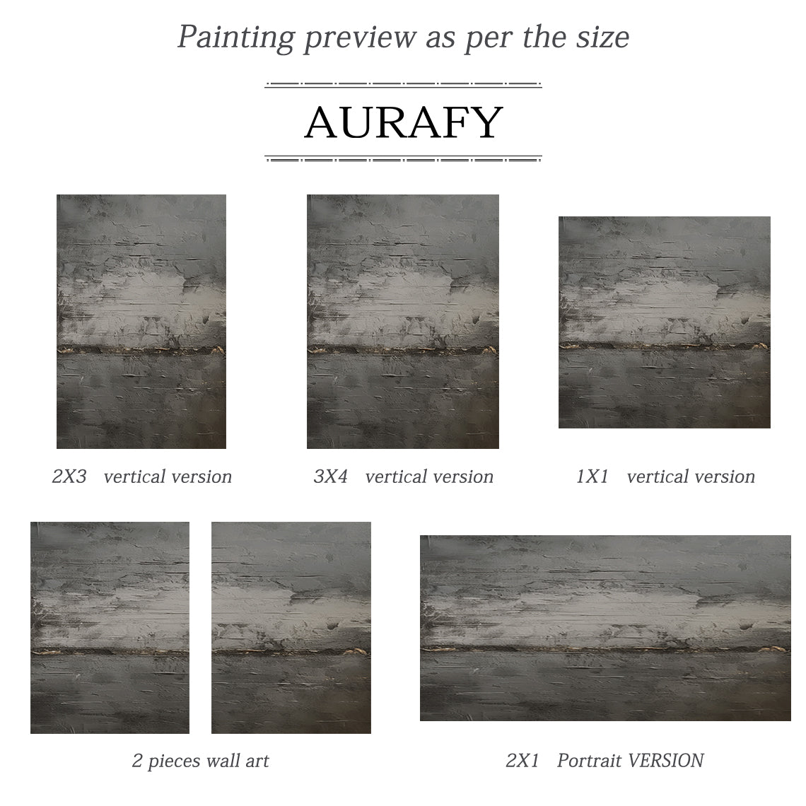 Textured Black Gray Abstract Wall Art for Living Room Decor -AURA186