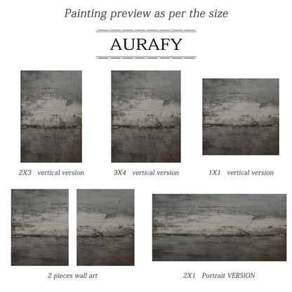 Textured Black Gray Abstract Wall Art for Living Room Decor -AURA186