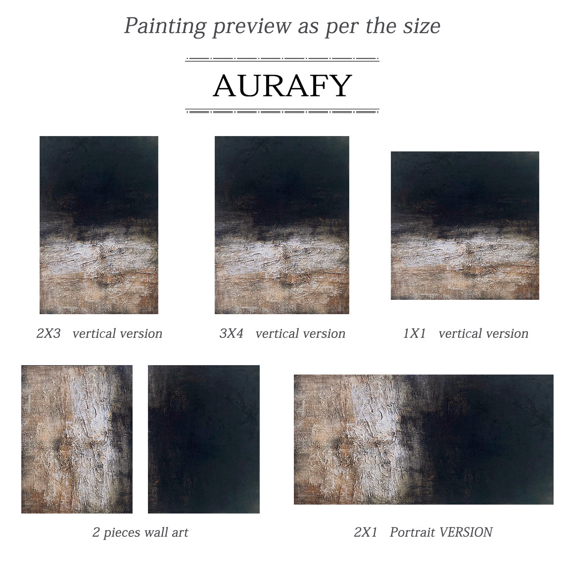 Abstract Black Brown Textured Wall Art for Modern Living Room-AURA182