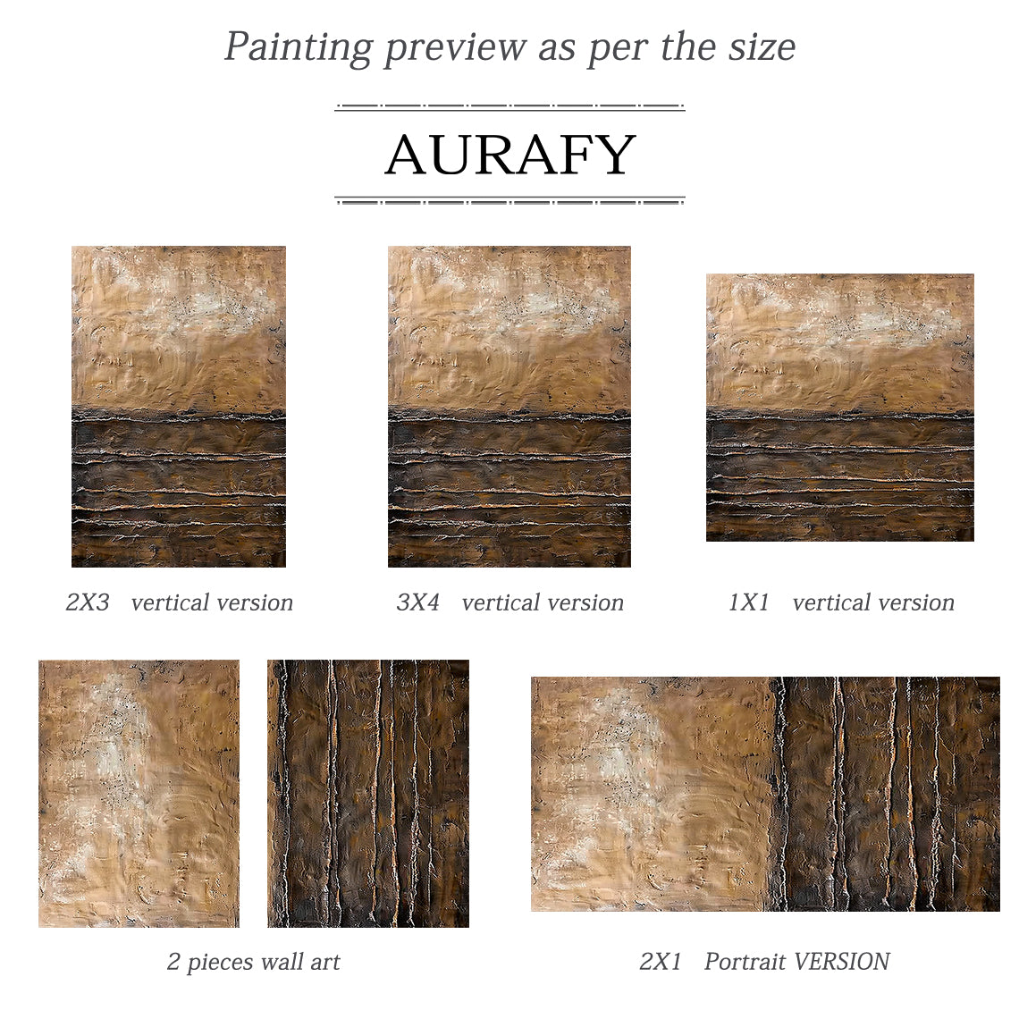 Modern Wabi Sabi Brown Black Abstract Wall Art for Living Room - AURA185