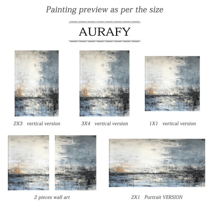Modern General Abstract Blue Black Wall Art for Living Room -AURA177