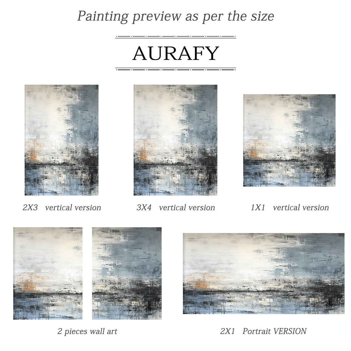 Modern General Abstract Blue Black Wall Art for Living Room -AURA177