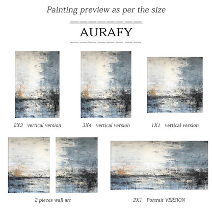 Modern General Abstract Blue Black Wall Art for Living Room -AURA177