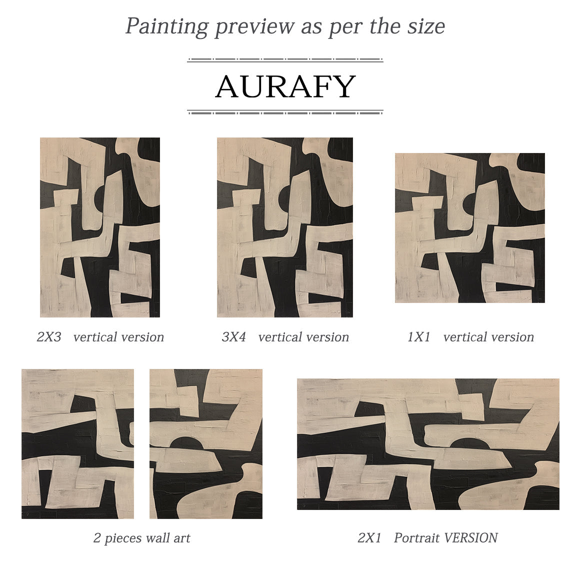 General Abstract Beige Black Textured Wall Art Modern Home Decor-AURA179
