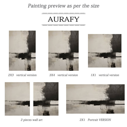 Neutral Abstract Minimalist Wall Art Beige Gray Living Room Decor-AURA174
