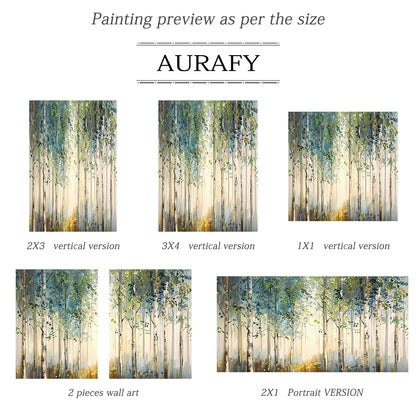 Vibrant Green Landscape Wall Art Modern Natural Home Decor Print AURA309