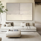 Beige Abstract Art Modern Wabi-Sabi Japandi Organic Tactile Plaster Textured Wall Decor AURA491