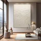 Beige Abstract Art Thick Impasto High-Relief Tactile Sculpted Minimalist Luxe AurafyArt Wall Decor AURA501
