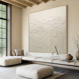 Beige Abstract Art Thick Impasto High-Relief Tactile Sculpted Minimalist Luxe AurafyArt Wall Decor AURA501