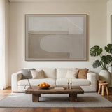 Beige Abstract Wabi-Sabi Plaster Textured Japandi Minimalist Luxe Tactile Canvas Modern Organic Wall Artwork AURA731