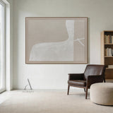 Beige Abstract Plaster Textured Wabi-Sabi Japandi Tactile Canvas Painting Minimalist Luxe Neutral Home Decor AURA738