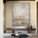 Beige Abstract Art Wabi-Sabi Crackle Texture Tactile Plaster-like Modern Organic Wall Decor AURA481
