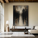 Brown Abstract Expressionist Art Thick Impasto Drip Tactile Textured Modern Organic Canvas AURA507
