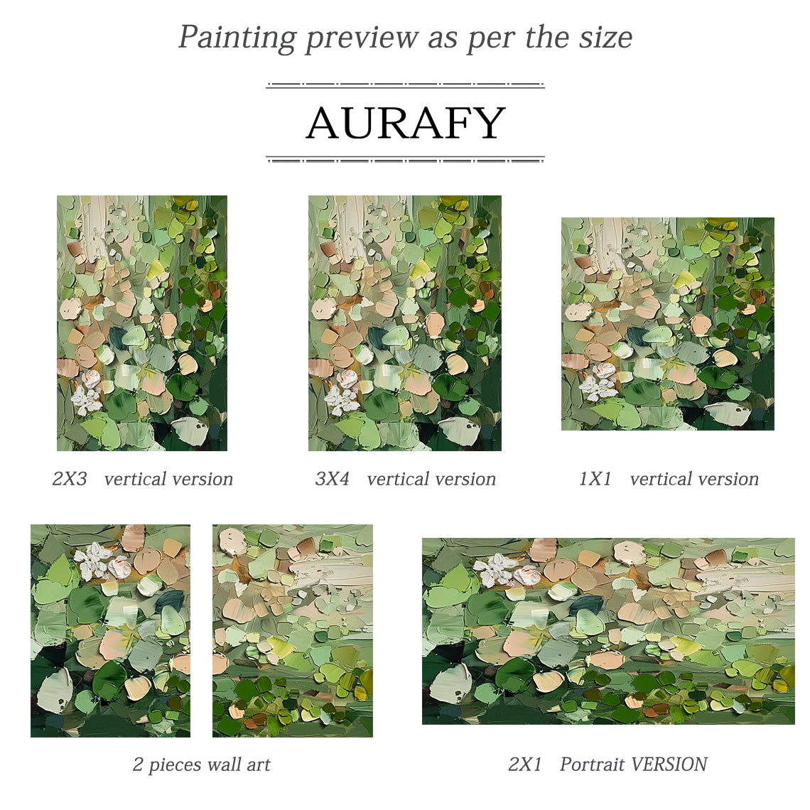 3D Textured Green Abstract Painting Modern Living Room Wall Art AURA163