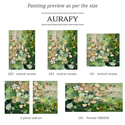 3D Textured Green Abstract Painting Modern Living Room Wall Art AURA163