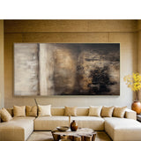 Brown Abstract Art Textured Knife Strokes Layered Earthy Modern Organic Wall Decor AURA617