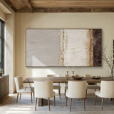 General Abstract Beige Gray Impasto Texture Tactile Surface Modern Organic Wall Art Decor AURA599
