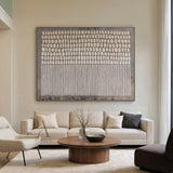 General Abstract Brown Gray Handcrafted Impasto Tactile Art with Linear and Organic Patterns AURA601