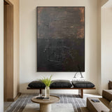 General Abstract Brown Art Thick Impasto Tactile Surface Scratched Industrial Retro Texture AURA477
