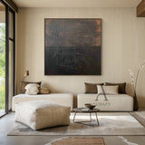 General Abstract Brown Art Thick Impasto Tactile Surface Scratched Industrial Retro Texture AURA477