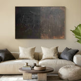 General Abstract Brown Art Thick Impasto Tactile Surface Scratched Industrial Retro Texture AURA477