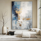 Abstract Wall Art Minimalist Luxe with High Relief Gold Tactile Surface Knife Strokes Black Drips AURA487