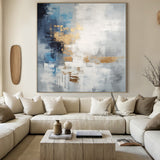 Abstract Wall Art Minimalist Luxe with High Relief Gold Tactile Surface Knife Strokes Black Drips AURA487