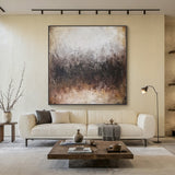 Neutral Beige Brown Abstract Textured Wall Art Living Room Decor AURA194