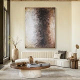 Neutral Beige Brown Abstract Textured Wall Art Living Room Decor AURA194