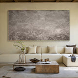 Gray Abstract Art Plaster Textured Tactile Surface Industrial Minimalist Sculpted Lines Wall Decor AURA596