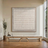Gray Abstract Art Modern Organic Tactile Surface Rough-Edged Handcrafted Minimalist Grid Neutral Tone AURA600