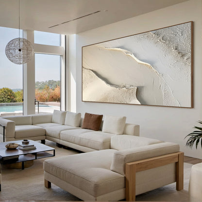 Abstract Earth Texture Wall Art-Soft Sand Tones-AURA010