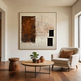 Abstract Beige Brown Wall Art for Home Living Room Decor AURA303