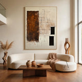 Abstract Beige Brown Wall Art for Home Living Room Decor AURA303