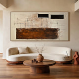 Abstract Beige Brown Wall Art for Home Living Room Decor AURA303
