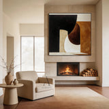 General Abstract Black Brown Living Room Wall Art Decor AURA278
