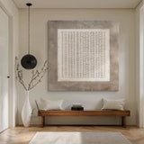 Abstract Gray Plaster Textured Modern Art Minimalist Tactile Hand-drawn Edge Repeating Lines AURA630