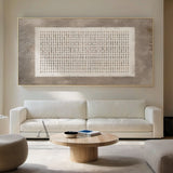Abstract Gray Plaster Textured Modern Art Minimalist Tactile Hand-drawn Edge Repeating Lines AURA630
