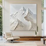 Beige Landscape Impasto Art with Knife Strokes Tactile Surface Modern Organic Sculpted Canvas Handmade AURA454