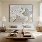 Beige Landscape Impasto Art with Knife Strokes Tactile Surface Modern Organic Sculpted Canvas Handmade AURA454