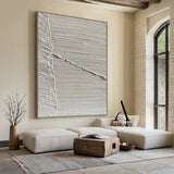 Minimalist Gray Wall Art Impasto Texture Tactile Surface Knife Strokes Sculpted Canvas Modern Decor AURA552