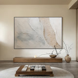 Abstract Plaster Art Beige White Tactile Textured High-Relief Minimalist Luxe Wall Decor AURA488