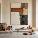 Modern Abstract Brown Beige Wall Art for Home Decor AURA354