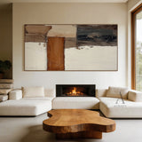 Modern Abstract Brown Beige Wall Art for Home Decor AURA354