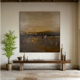 Modern Abstract Wall Art Beige Brown Neutral Entryway Decor Painting AURA197