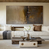 Modern Abstract Wall Art Beige Brown Neutral Entryway Decor Painting AURA197