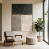 General Abstract Black Beige Wall Art for Living Room Decor AURA365